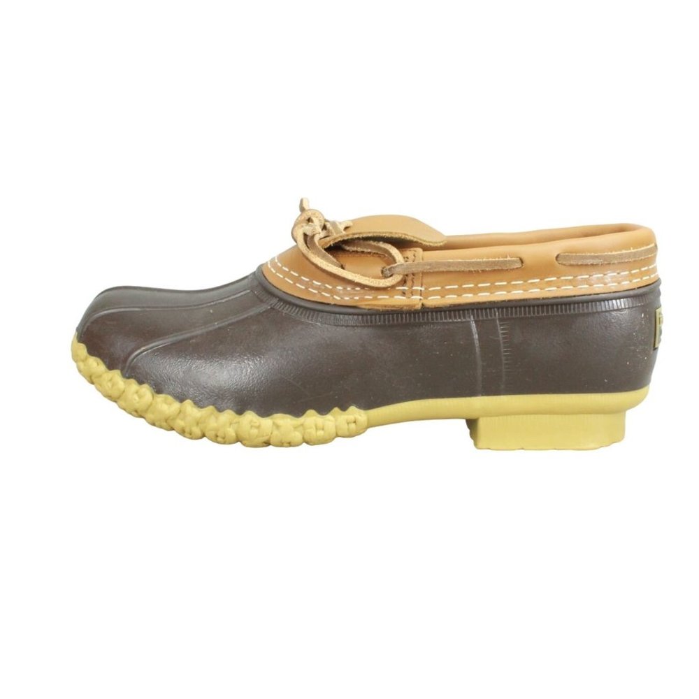 LL Bean Brown Leather Rubber Moc Gum Shoe Low Top Ankle Boots 8 M